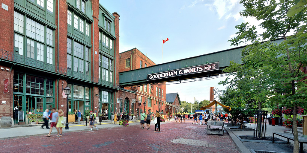 Beautiful Distillery District neighborhood in Toronto